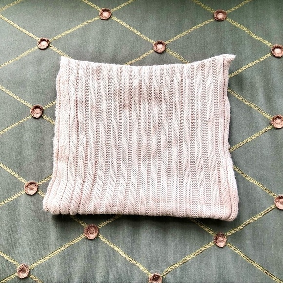 Beige Infinity Scarf Ribbed Soft - Picture 4 of 5